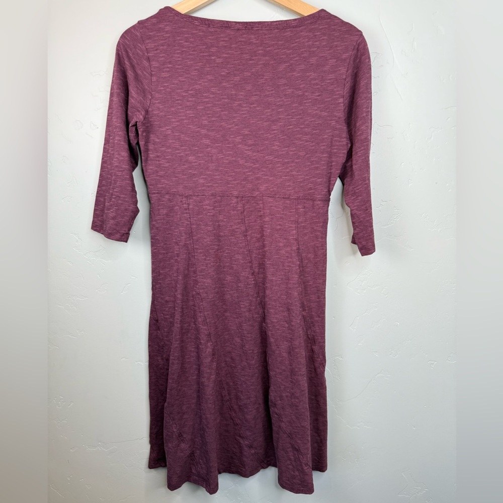 Toad&Co Rosalinda Jersey Knit Dress Organic Cotton Tencel V-Neck XS - Picture 5 of 7